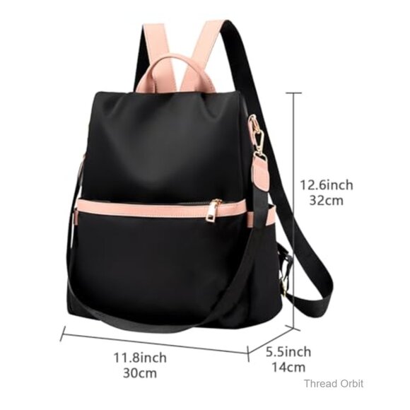Anti-Theft Backpack Purse with Removable Strap, Water-Resistant Oxford Cloth main image 5